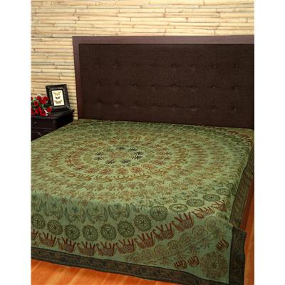 

Rajrang Cotton Printed Double Size Bedsheet 104 TC ( 1 Bedsheet With 2 Pillow Covers Green )