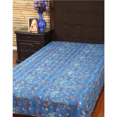 

Rajrang Cotton Printed Single Size Bedsheet 104 TC ( 1 Bedsheet With 1 Pillow Covers Blue )