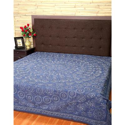 

Rajrang Cotton Printed Double Size Bedsheet 104 TC ( 1 Bedsheet With 2 Pillow Covers Blue )