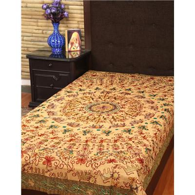 

Rajrang Cotton Printed Single Size Bedsheet 104 TC ( 1 Bedsheet With 1 Pillow Covers Brown )