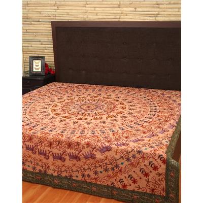 

Rajrang Cotton Printed Double Size Bedsheet 104 TC ( 1 Bedsheet With 2 Pillow Covers Brown )