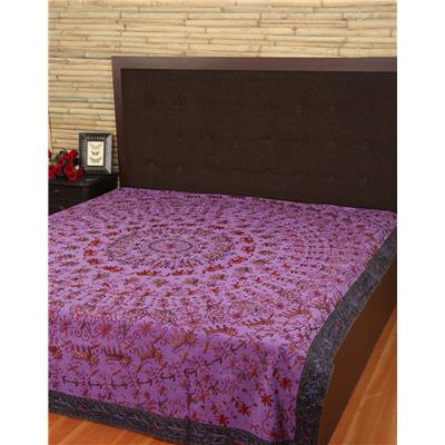 

Rajrang Cotton Printed Double Size Bedsheet 104 TC ( 1 Bedsheet With 2 Pillow Covers Purple )