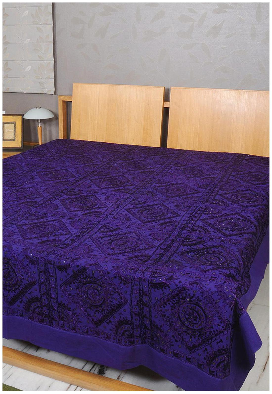 

Rajrang Cotton Printed Double Size Bedsheet 104 TC ( 1 Bedsheet With 2 Pillow Covers Blue )