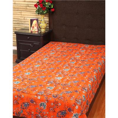 

Rajrang Cotton Printed Single Size Bedsheet 104 TC ( 1 Bedsheet With 1 Pillow Covers Orange )