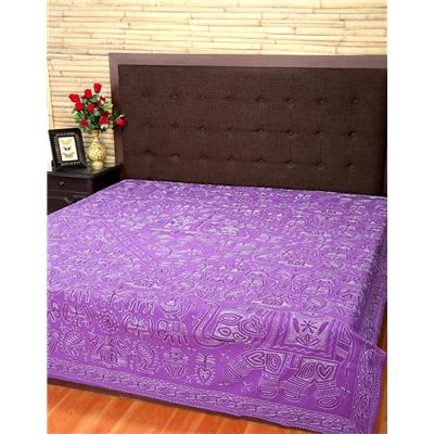 

Rajrang Cotton Printed Double Size Bedsheet 104 TC ( 1 Bedsheet With 2 Pillow Covers Purple )