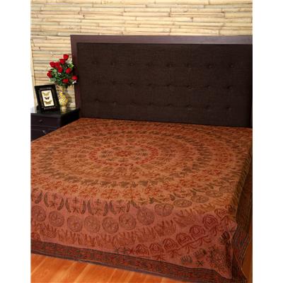 

Rajrang Cotton Printed Double Size Bedsheet 104 TC ( 1 Bedsheet With 2 Pillow Covers Brown )