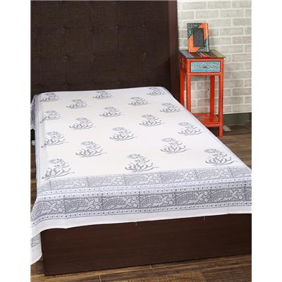 

Rajrang Cotton Printed Single Size Bedsheet 104 TC ( 1 Bedsheet With 1 Pillow Covers White )