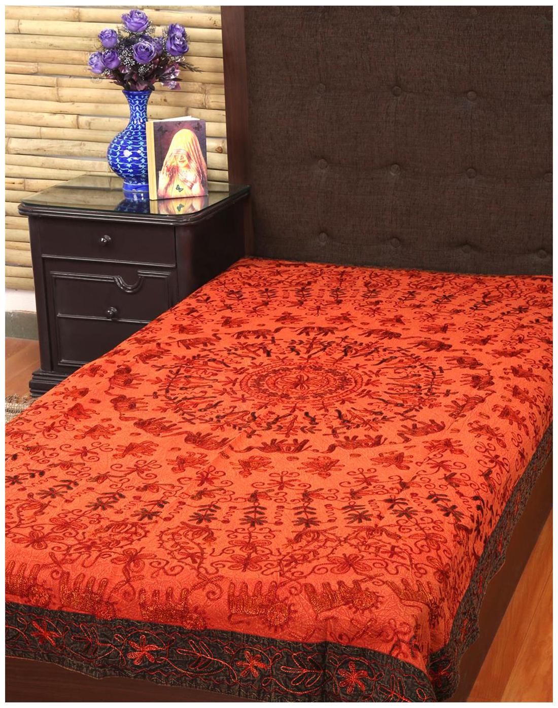 

Rajrang Cotton Printed Single Size Bedsheet 104 TC ( 1 Bedsheet With 1 Pillow Covers Red )