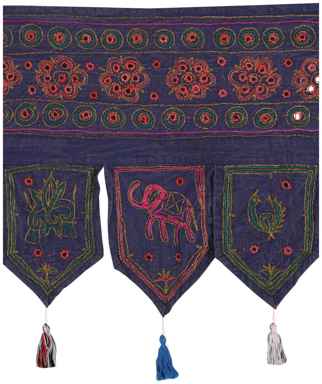 

Rajrang Blue Color Home Decor Toran Cotton Fabric Hanging Door Torans