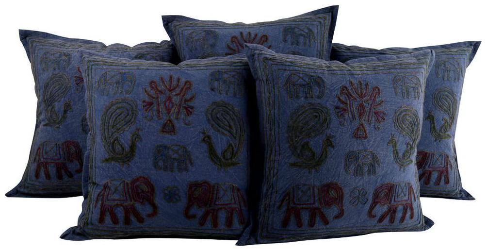

Rajrang Printed Cotton Blue Cushion Cover ( Regular Pack of 5 )