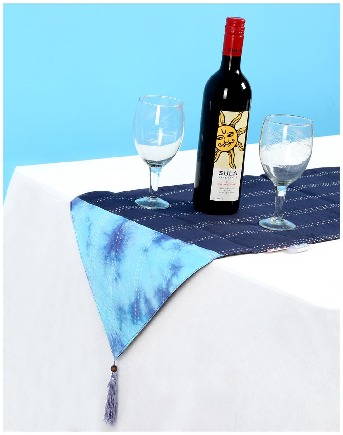 

Rajrang Dark Blue Tie Dye Cotton Tie Dye Table Runner