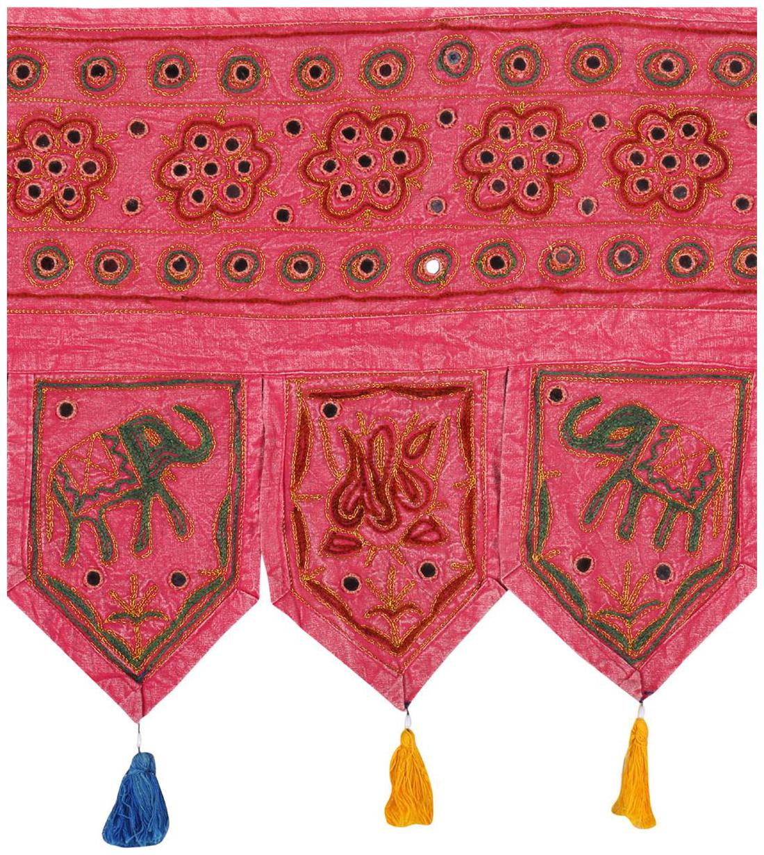 

Rajrang Pink Color Home Decor Toran Cotton Fabric Hanging Door Torans