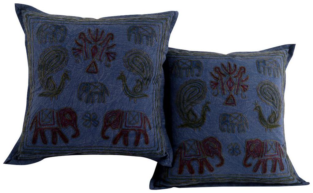 

Rajrang Printed Cotton Blue Cushion Cover ( Regular Pack of 2 )