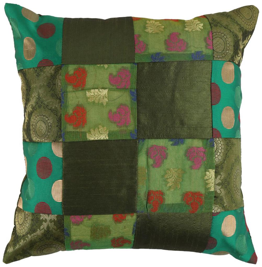 

Rajrang Polka dot Dupion silk Green Cushion Cover ( Regular Pack of 1 )
