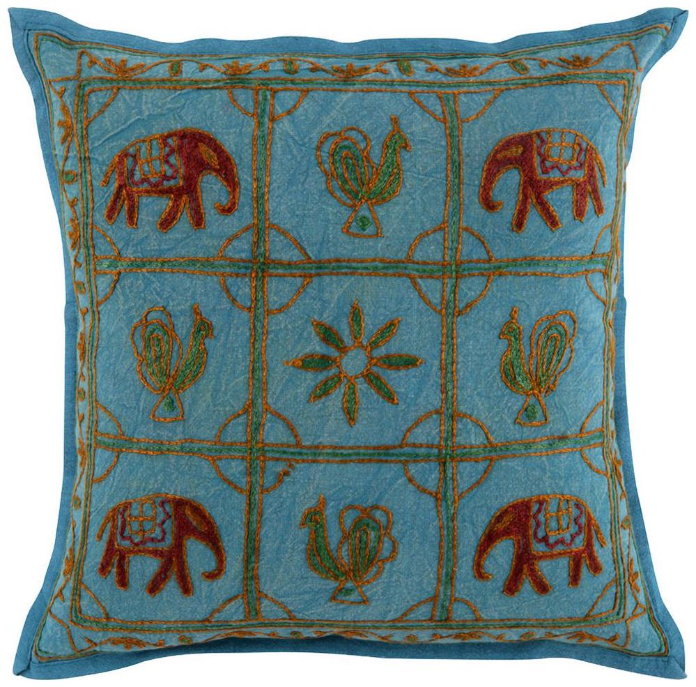 

Rajrang Printed Cotton Turquoise Cushion Cover ( Regular Pack of 1 )
