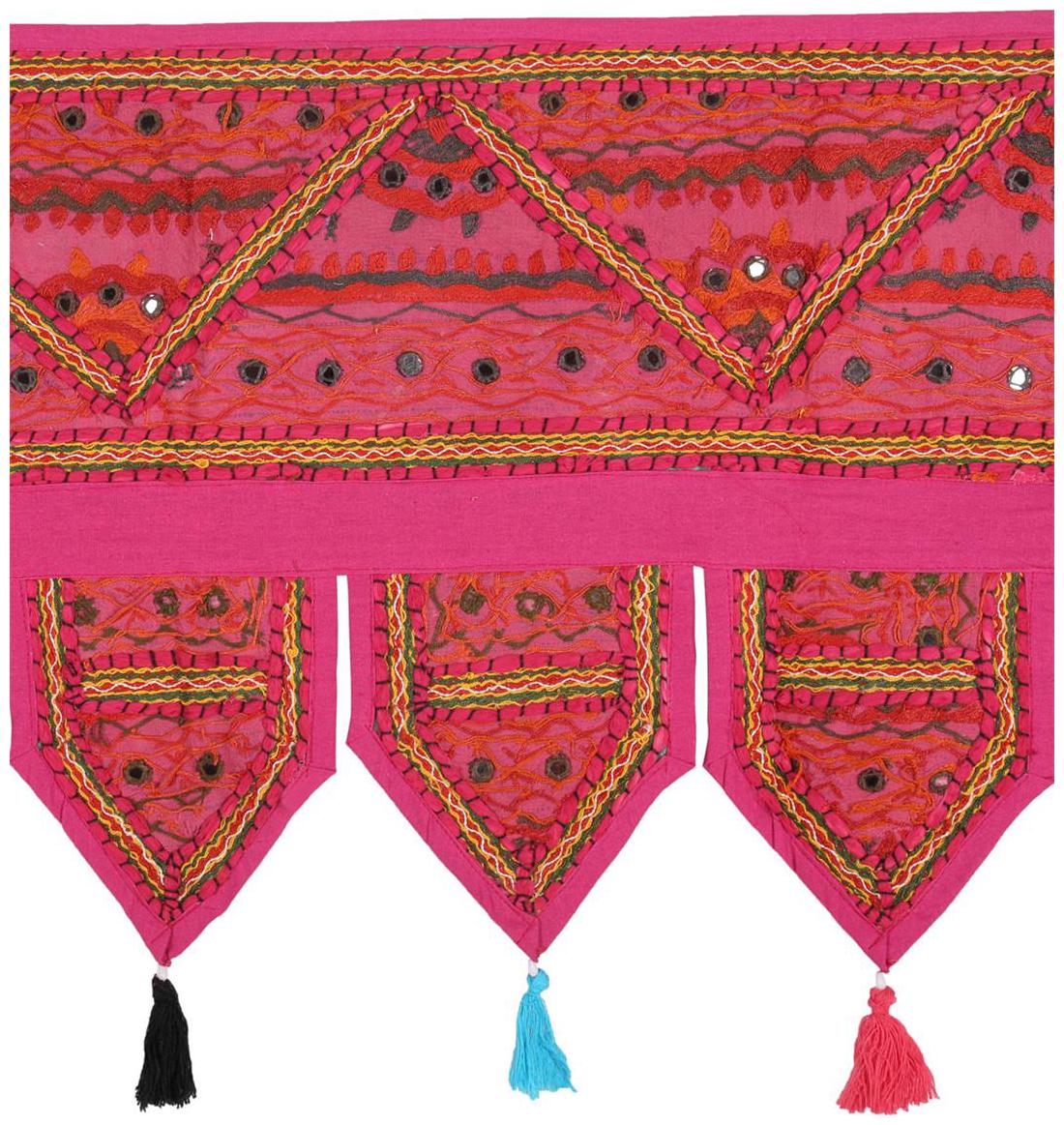 

Rajrang Pink Color Home Decor Toran Cotton Fabric Hanging Door Torans