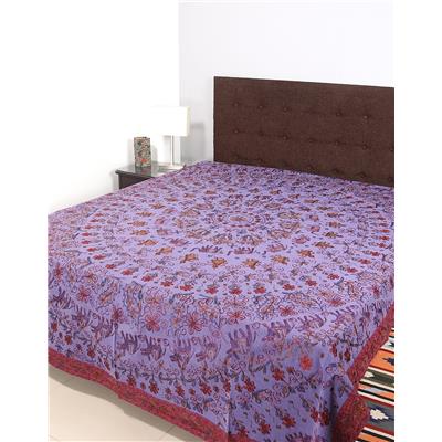

Rajrang Cotton Printed Double Size Bedsheet 104 TC ( 1 Bedsheet With 2 Pillow Covers Purple )