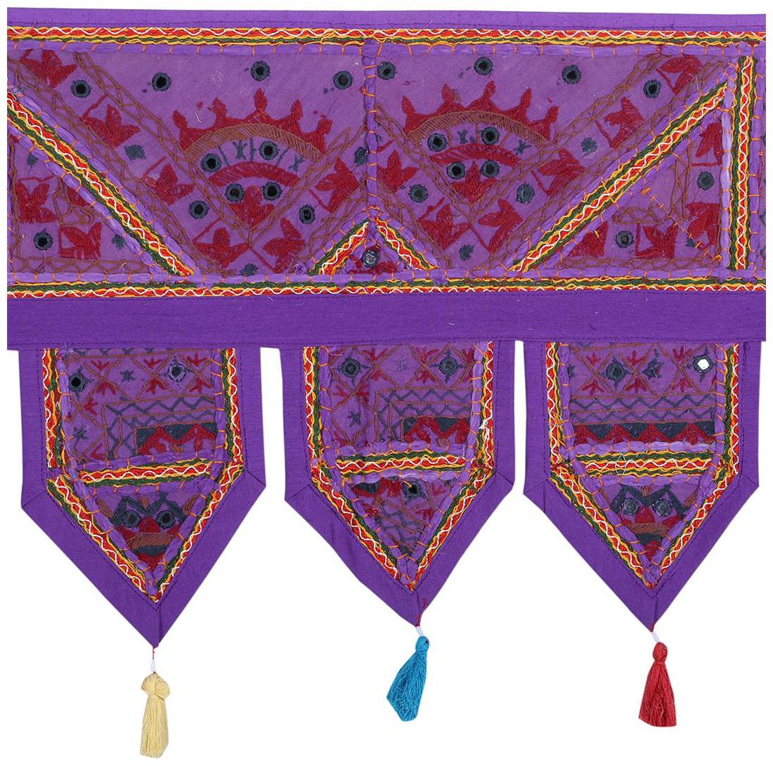 

Rajrang Purple Color Home Decor Toran Cotton Fabric Hanging Door Torans