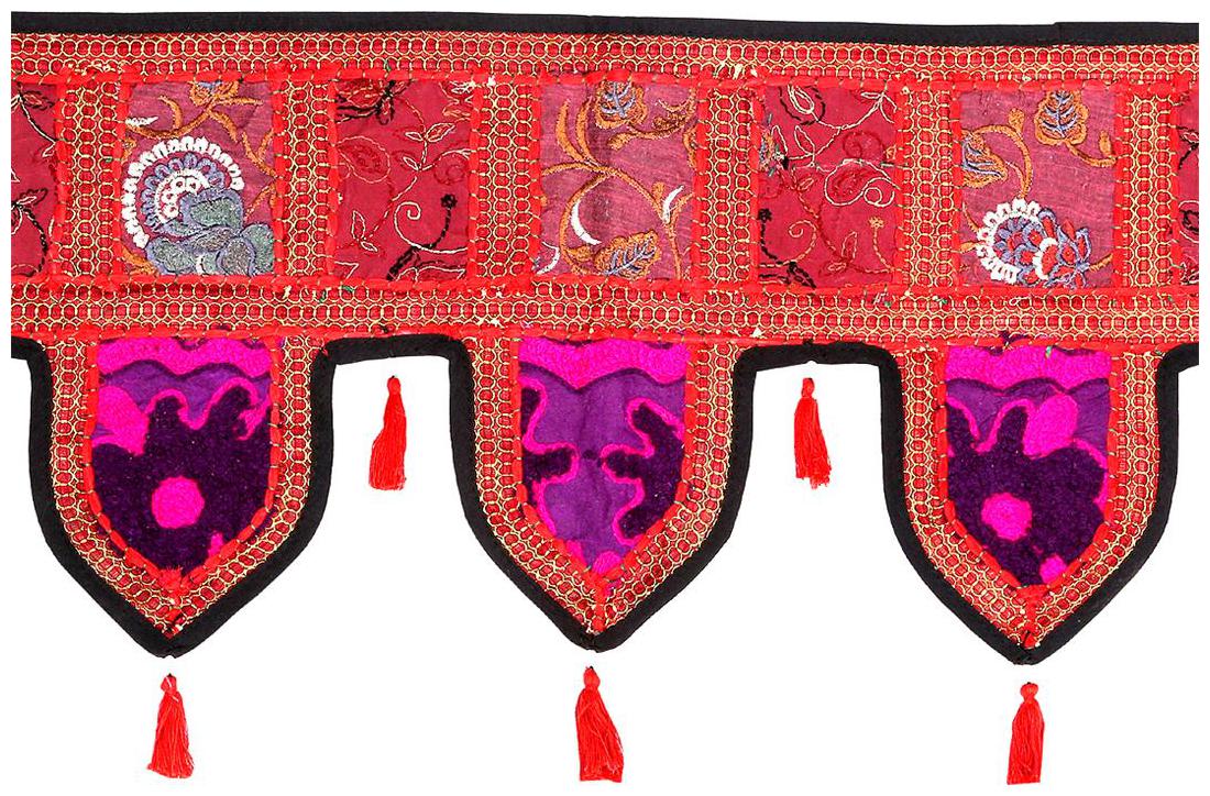 

Rajrang Red Color Home Decor Toran Cotton Fabric Hanging Door Torans