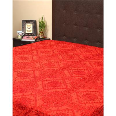 

Rajrang Cotton Printed Double Size Bedsheet 104 TC ( 1 Bedsheet With 2 Pillow Covers Red )