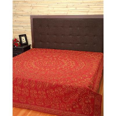 

Rajrang Cotton Printed Double Size Bedsheet 104 TC ( 1 Bedsheet With 2 Pillow Covers Red )