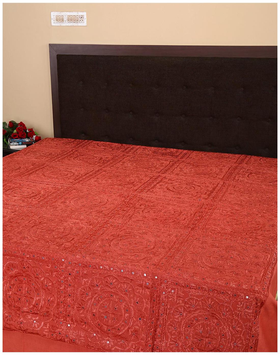 

Rajrang Cotton Printed Double Size Bedsheet 104 TC ( 1 Bedsheet With 2 Pillow Covers Red )