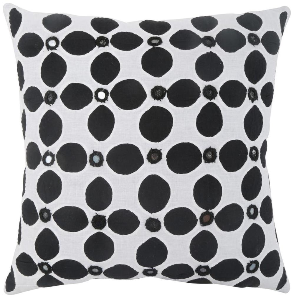 

Rajrang White Green Abstract Cotton 16 X 16 Applique Work Single Pcs Cushion Cover