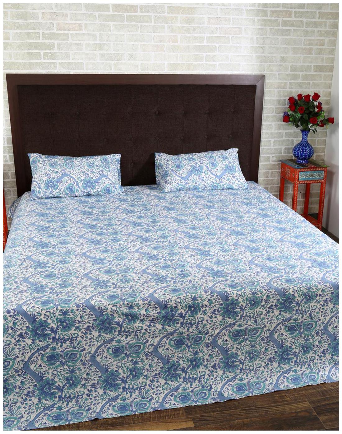

Rajrang Cotton Printed Double Size Bedsheet 104 TC ( 1 Bedsheet With 2 Pillow Covers Multi )