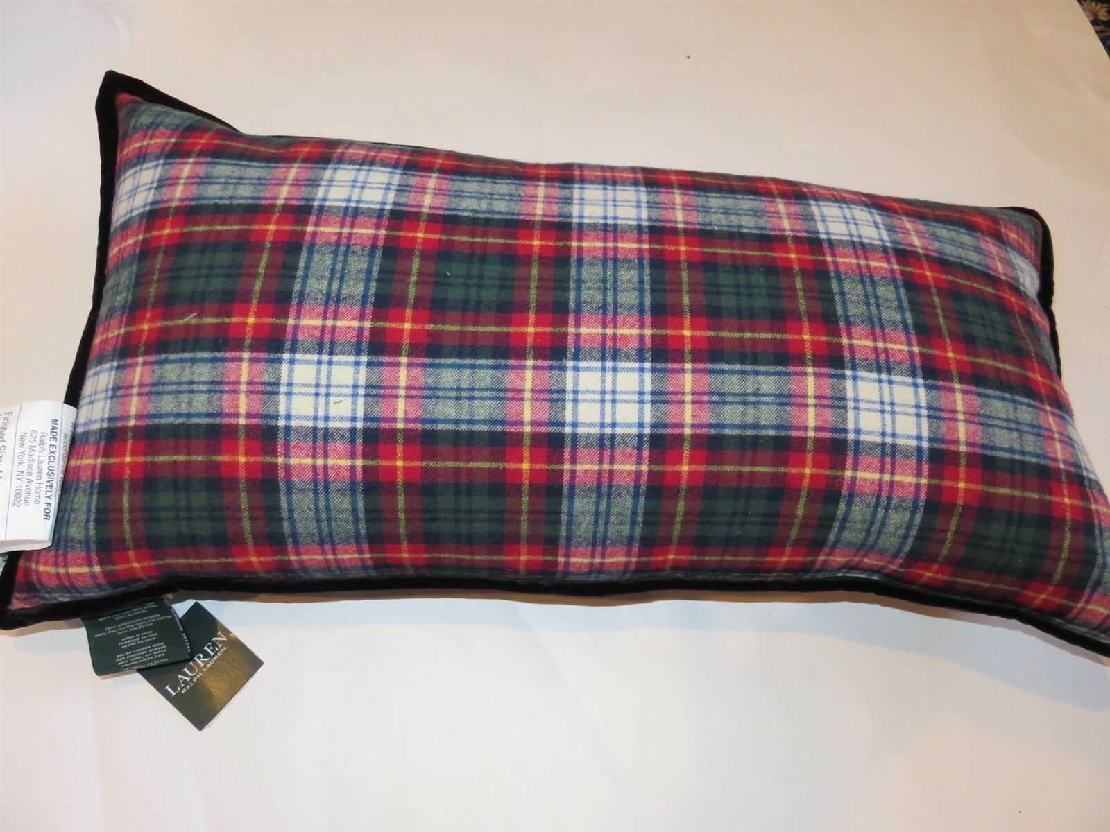 Buy Ralph Lauren Plaid Brushed Cotton Oblong Deco Pillow Nwt