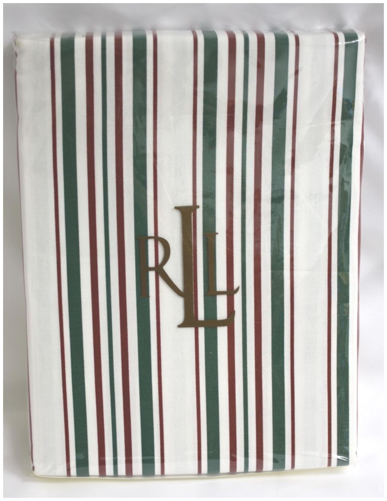 

Ralph Lauren Tablecloth Green Red White NIP New Oblong Noel Stripe