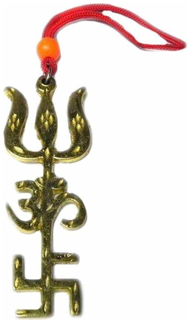 

Ranbir Tri Shakti Urja Yantra (swastik Om Trishul Symbol) Evil Eye Repellent