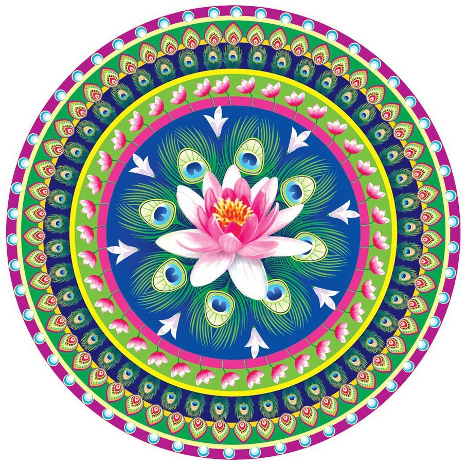 

Rangoli Large Waterproof Wall Sticker -Set of 1