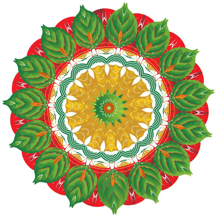 

Rangoli Large Waterproof Wall Sticker -Set of 1