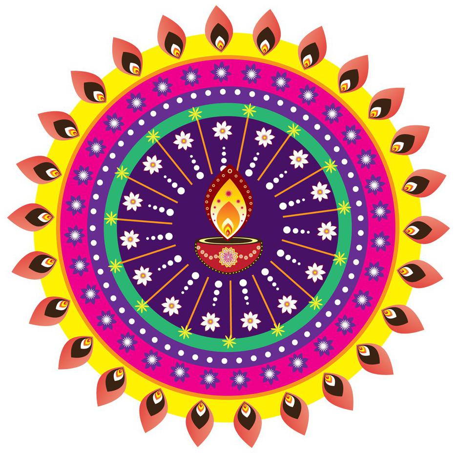 

Rangoli Large Waterproof Wall Sticker -Set of 1