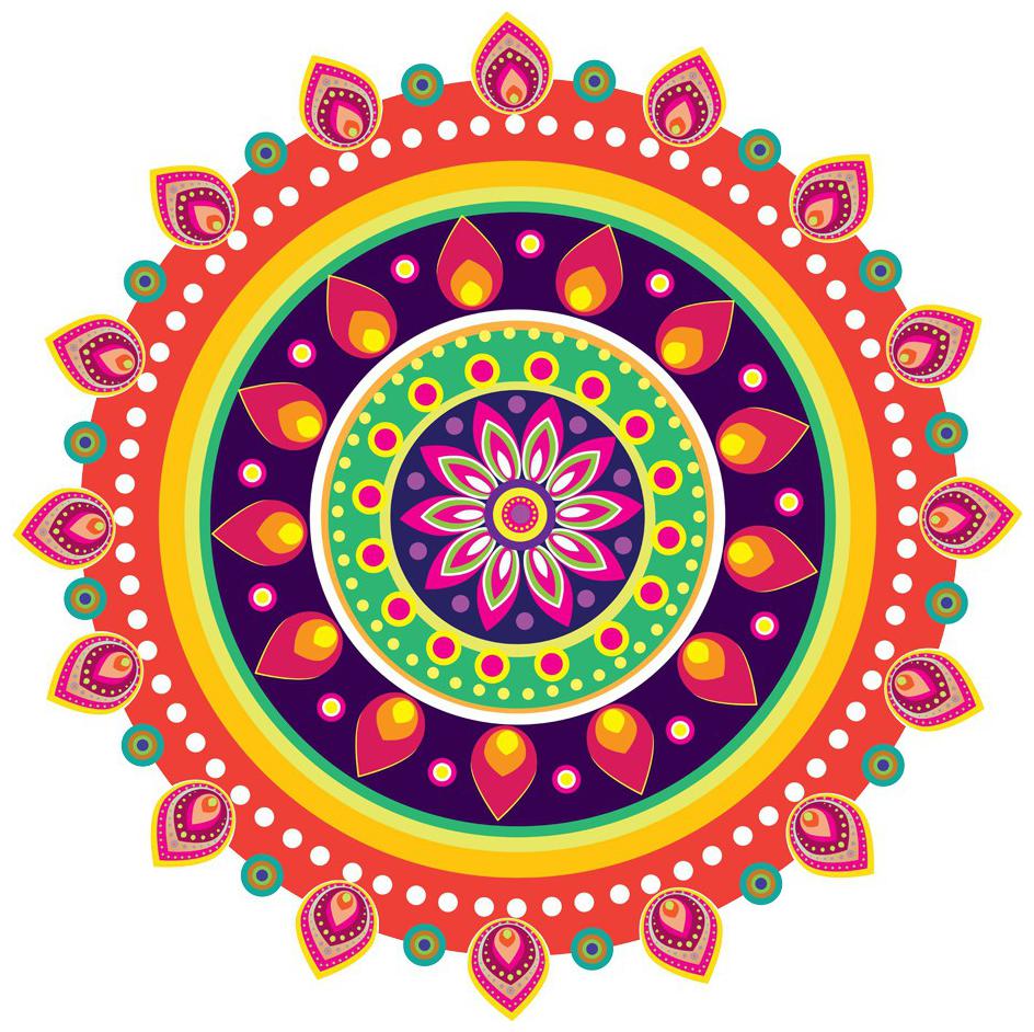 

Rangoli Large Waterproof Wall Sticker -Set of 1