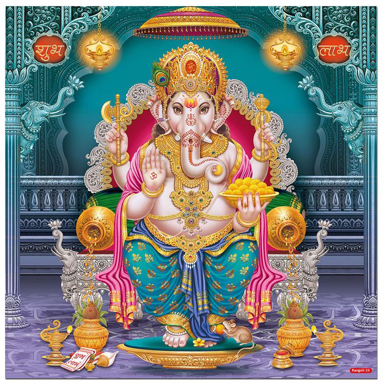 

Rangoli Large Waterproof Wall Sticker -Set of 1