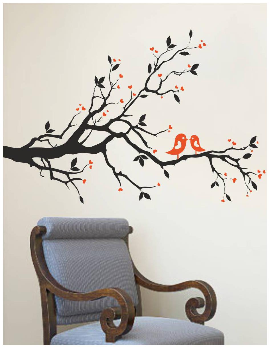 

Rawpockets Wall Stickers Orange Love birds on Tree