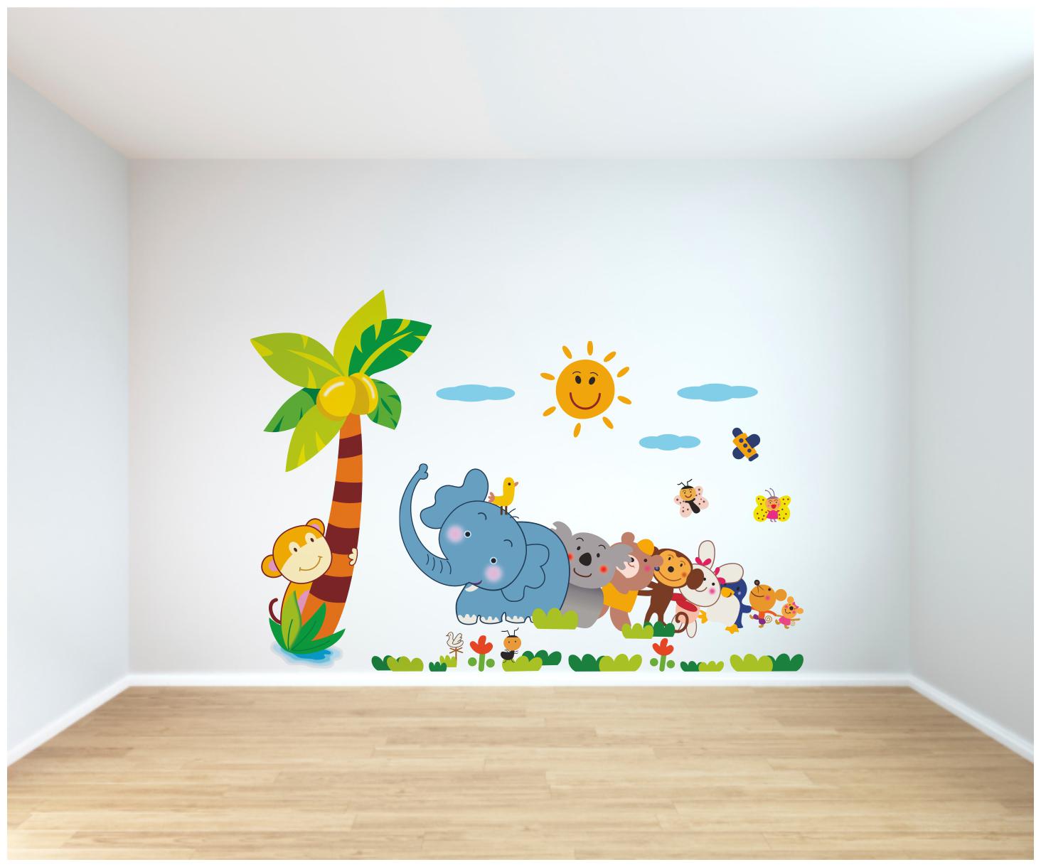

Rawpockets Wall Decals Wild animals Playing Wall Stickers PVC Vinyl