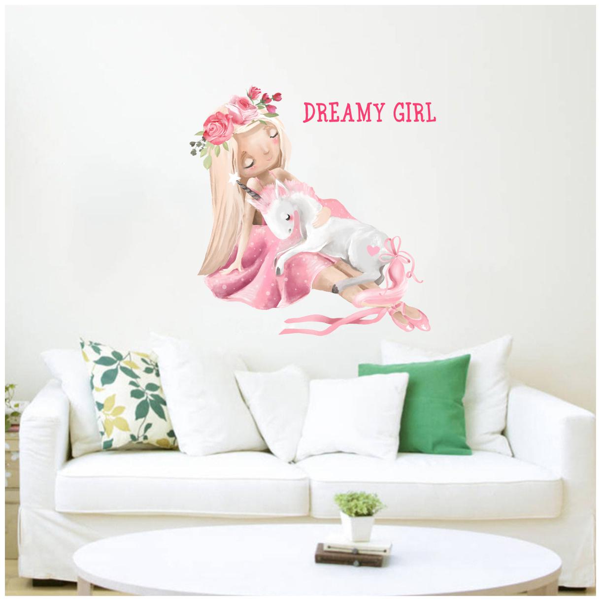 

Rawpockets Wall Decals Dreamy Girl Wall Stickers (PVC Vinyl Multicolour)