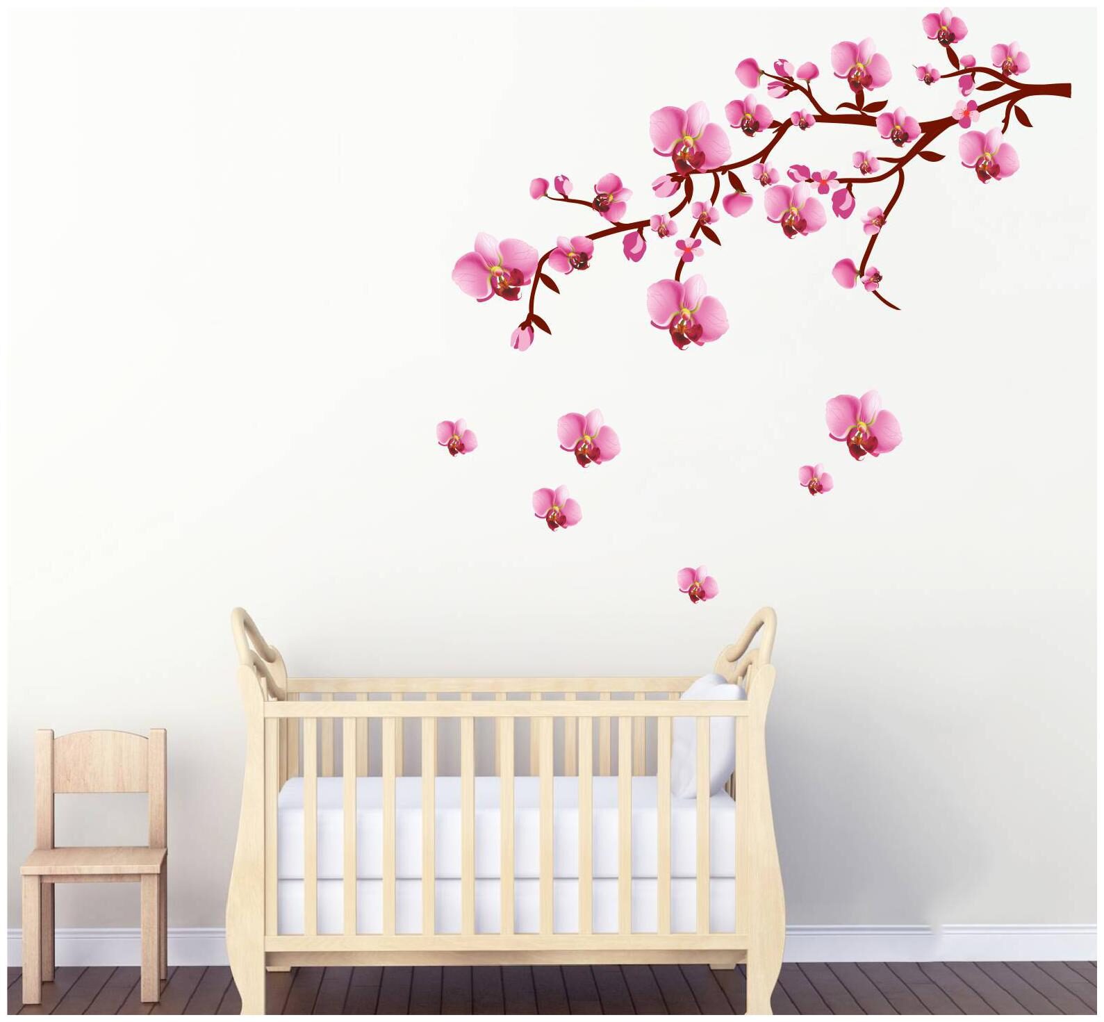 

Rawpockets Wall Decals Pink Blossom Flowers Tree Wall Stickers PVC Vinyl Multicolour