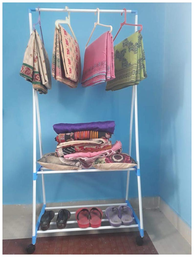 

RBSHOPPY Single Pole Multiutility Shoes Clothes Organiser Storage Unit clothstand Drying Rack Stand