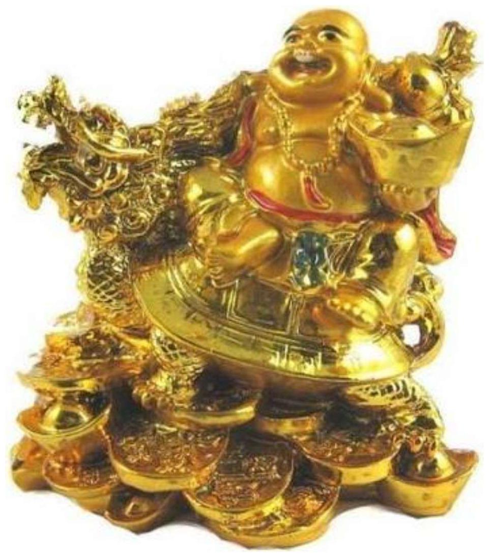 

Rebuy laughing buddha with dragon tortoise on bed of wealth
