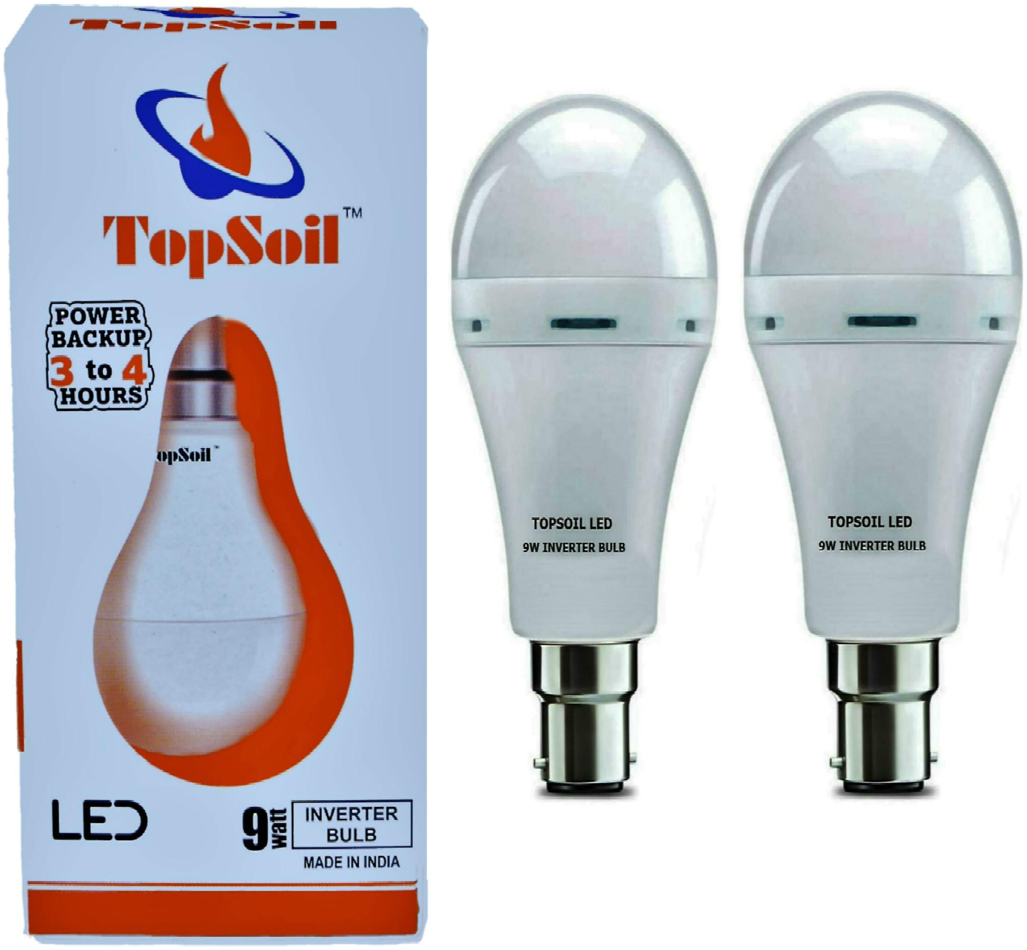 

Rechargeable Inverter Emergency LED Bulb 9 watt Power Backup up to 3 hours Pack of 2