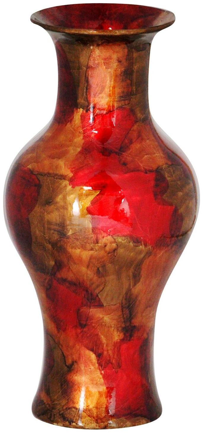 

Red Copper Amphora Large Mouth Vase Red Gold Brown