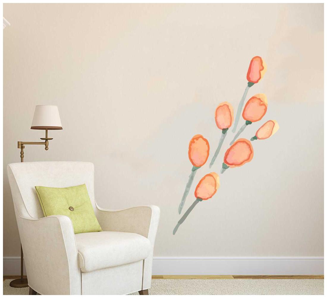 

Rawpockets Wall Stickers Red Modern Flower Wall Sticker