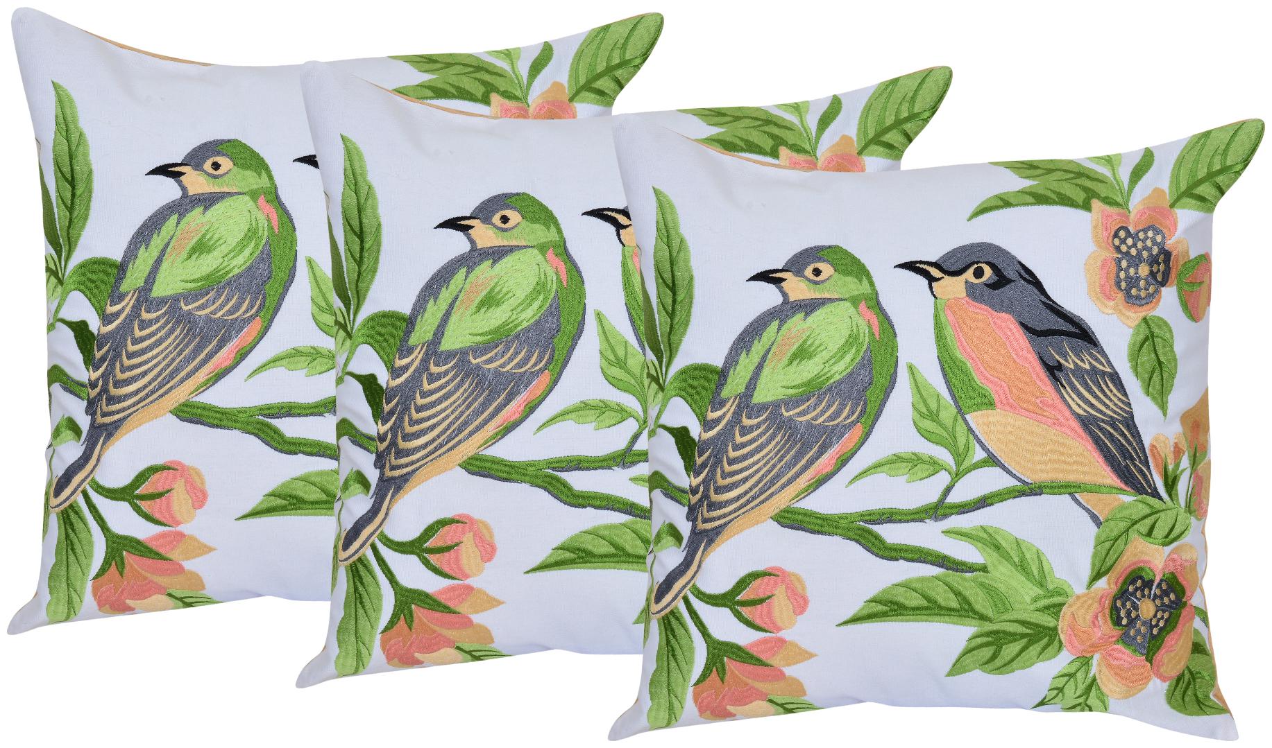 

Reme Embroidered Multicolor Cotton Square Decorative Cushion Cover