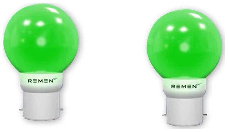 

REMEN 0 5 W Base B22 LED Night Bulb Green (Pack of 2)