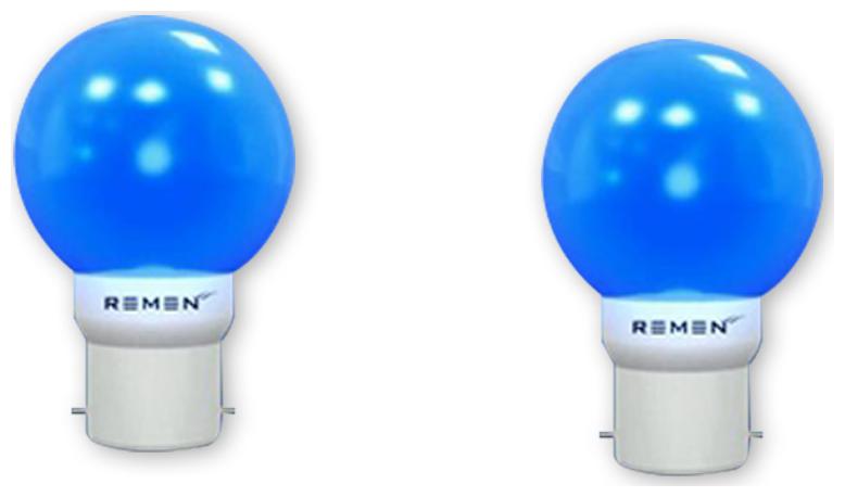 

REMEN 0 5 W Base B22 LED Night Bulb Blue (Pack of 2)