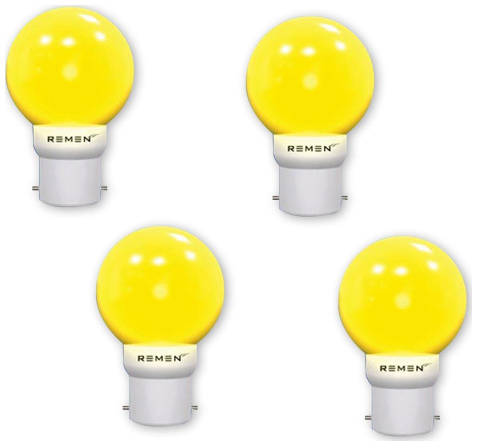 

Remen 0 5W Night Bulb B22 Combo Pack Pack of 4 (Yellow)