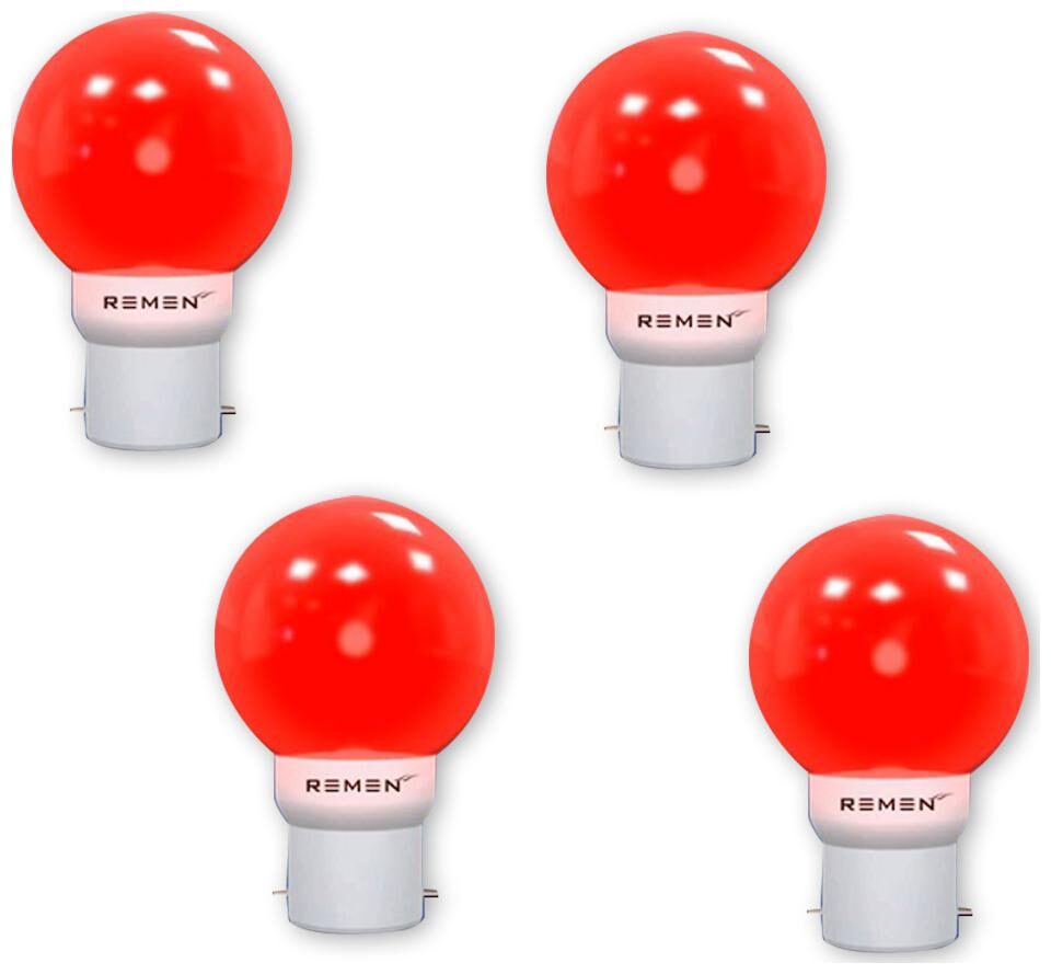 

REMEN 0 5W Night Bulb B22 Combo Pack Pack of 4 (Red)